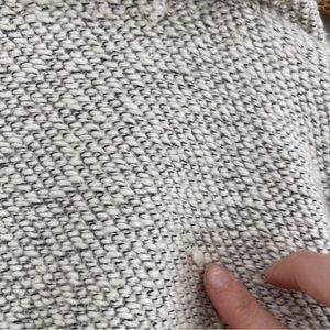 Lucky Brand Gray White Embroidered Knit Cardigan Sweater Jacket Large